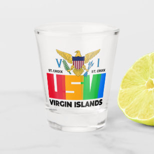 US Virgin Islands St. Croix USVI Tropical   Shot Glass