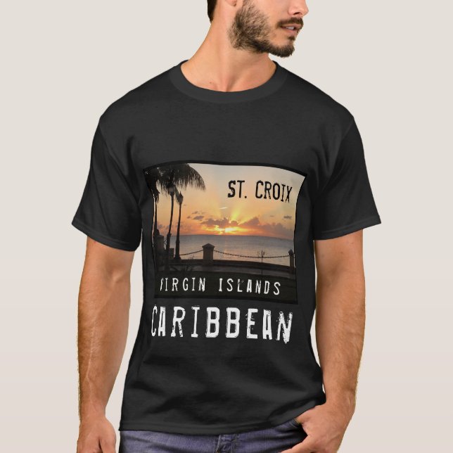 US Virgin Islands St. Croix USVI Tropical Sunset T-Shirt (Front)