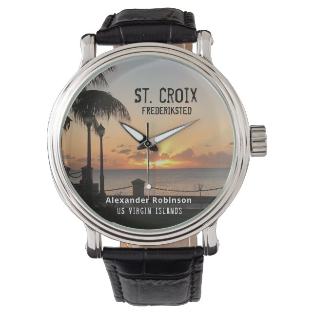 US Virgin Islands St. Croix USVI Tropical Sunset Watch (Front)