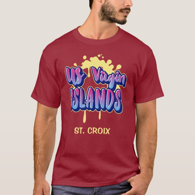 US Virgin Islands St. Croix USVI Tropical  T-Shirt (Front)
