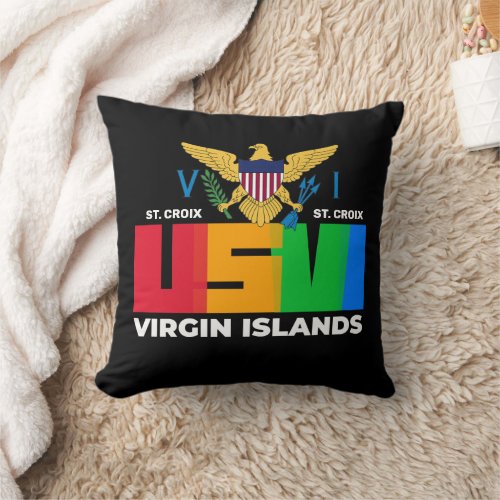 US Virgin Islands St Croix USVI Tropical Throw Pillow