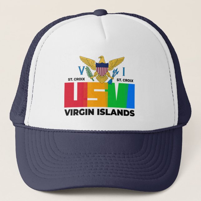 US Virgin Islands St. Croix USVI Tropical  Trucker Hat (Front)