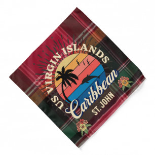 US Virgin Islands St. John USVI Madras Tropical Bandana