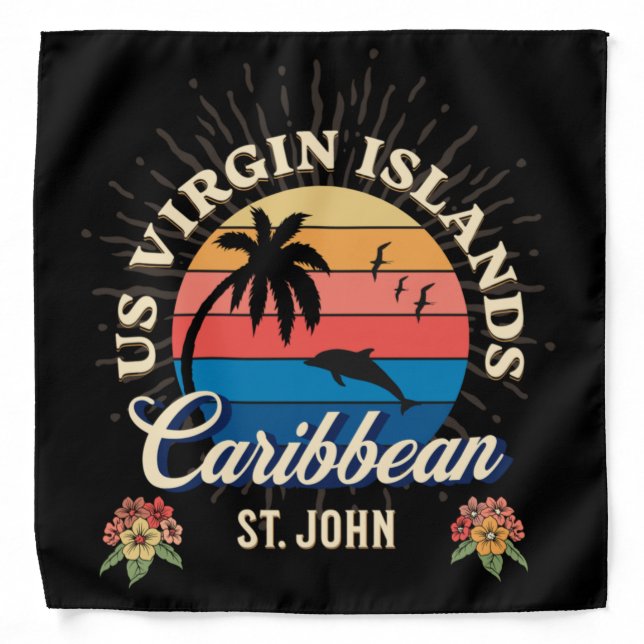 US Virgin Islands St. John USVI Tropical   Bandana (Front)