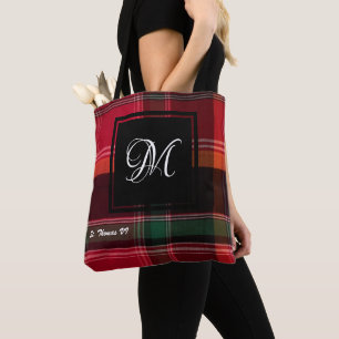 US Virgin Islands St. Thomas Madras Monogram Tote Bag