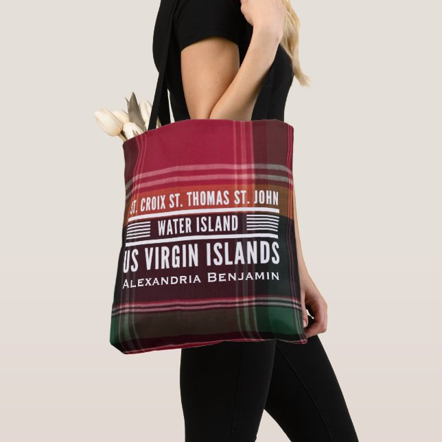 US Virgin Islands St. Thomas St. Croix Personalize Tote Bag (Close Up)