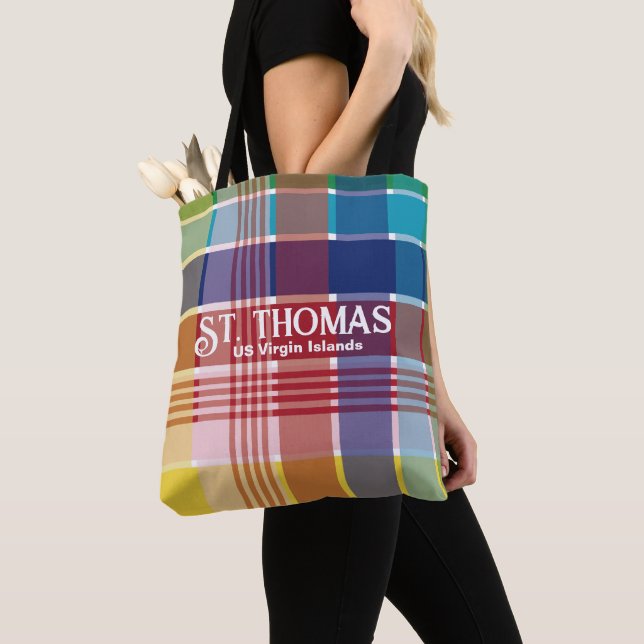 US Virgin Islands St. Thomas USVI Madras  Tote Bag (Close Up)