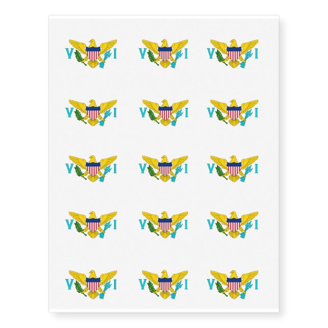 US Virgin Islands Temporary Tattoos (Front)