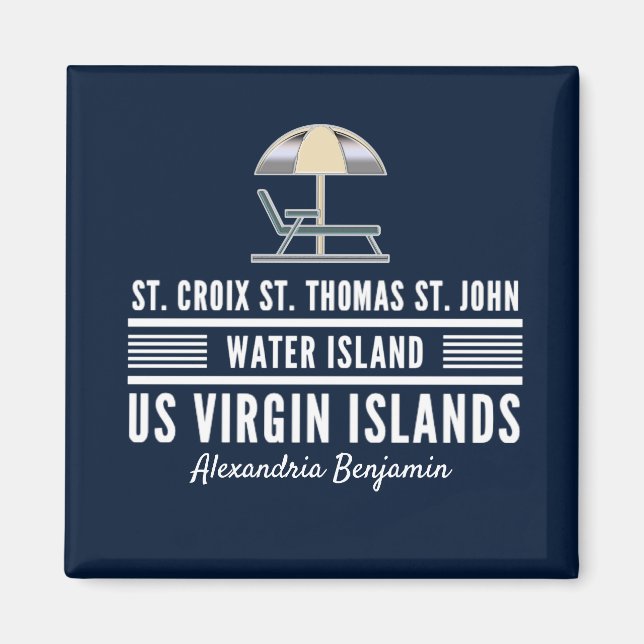US Virgin Islands USVI Caribbean Personalize Magnet (Front)