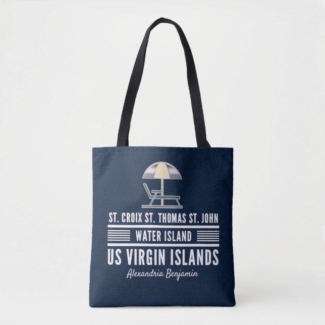 US Virgin Islands USVI Caribbean Personalize Tote Bag (Front)