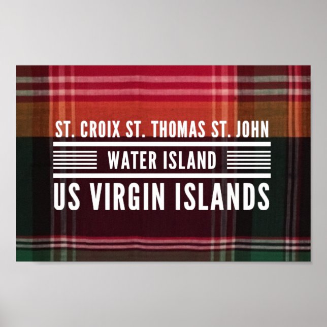 US Virgin Islands USVI St. Croix St. Thomas Madras Poster (Front)