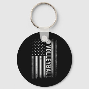 US Volleyball Practice USA Flag American Women Men Keychain