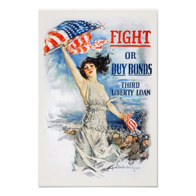 US War Bonds Fight Buy Third Liberty Loan WWI Photo Print (Front)