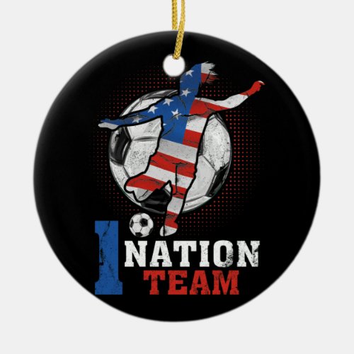 US Women Soccer Team Player Big Fan 1 Nation Team Ceramic Ornament
