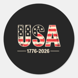 Usa 1776 2026 250th Anniversary Aamerica Patriotic Classic Round Sticker