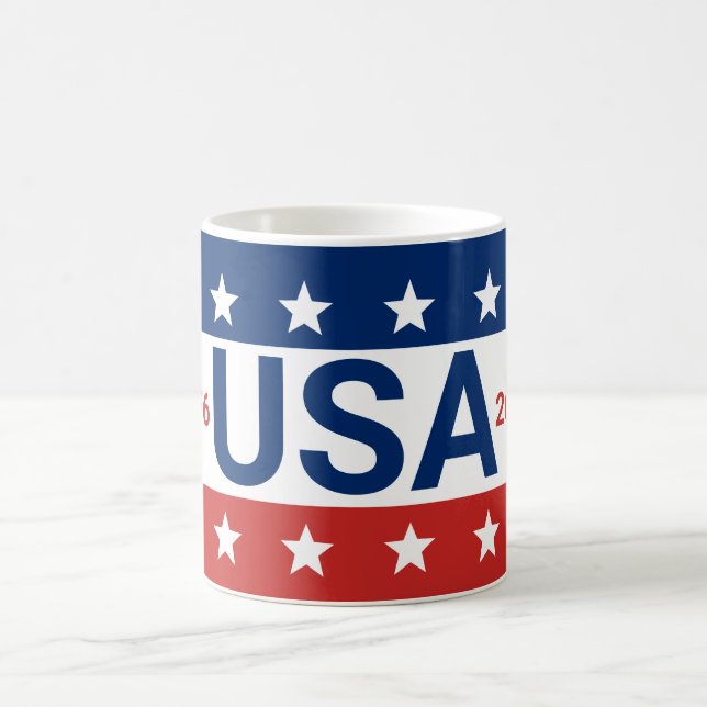 USA 1776 2026 250th Anniversary Red White Blue Coffee Mug (Center)