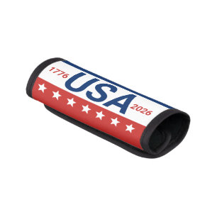 USA 1776 2026 250th Anniversary Red White Blue Luggage Handle Wrap