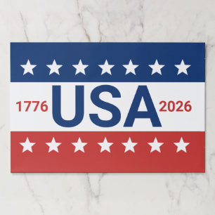 USA 1776 2026 250th Anniversary Red White Blue Paper Pad