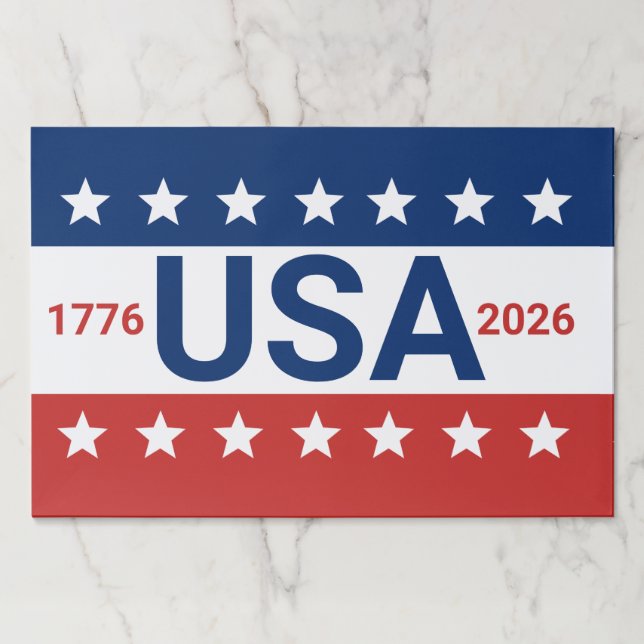 USA 1776 2026 250th Anniversary Red White Blue Paper Pad (Front)