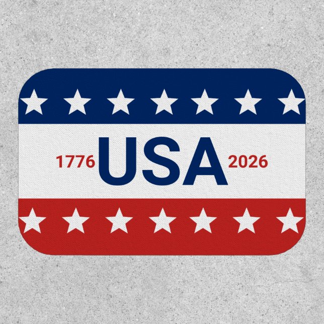 USA 1776 2026 250th Anniversary Red White Blue Patch (Front)