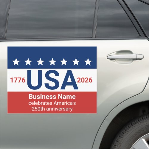 USA 1776 2026 Business Name 250th Anniversary Car Magnet