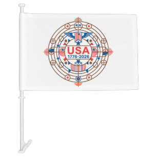 USA 1776-2026 CAR FLAG