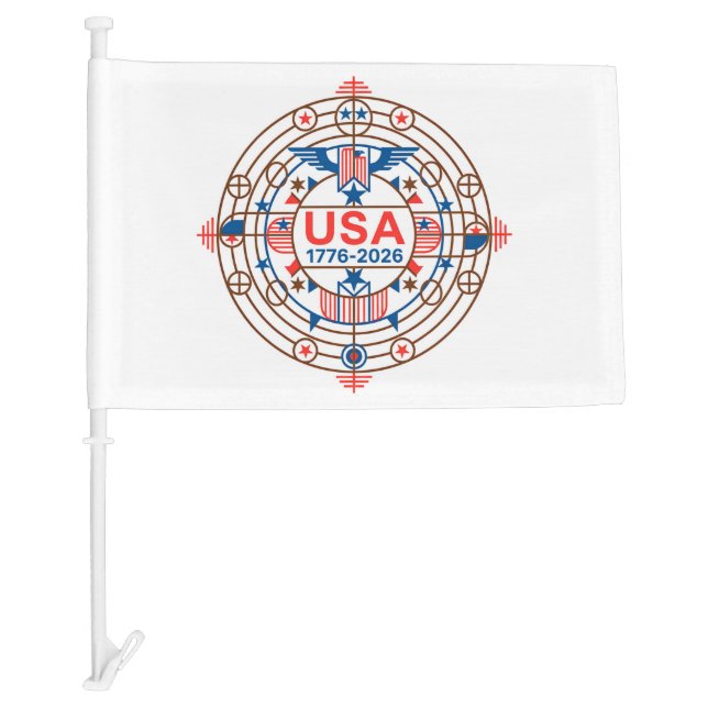 USA 1776-2026 CAR FLAG (Front)
