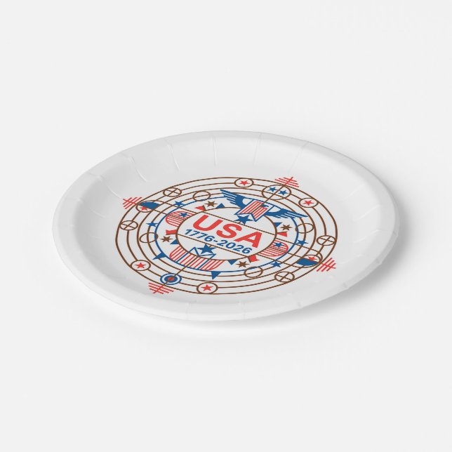 USA 1776-2026 PAPER PLATES (Angled)