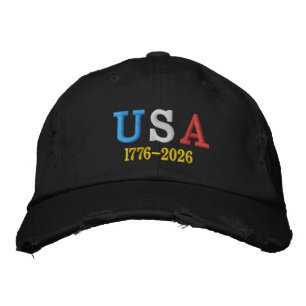 USA 1776-2026 Semiquincentennial Embroidered Baseball Cap