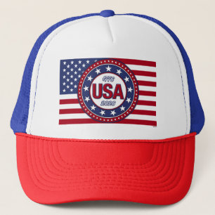 USA 1776 - 2026 With USA Flag Trucker Hat