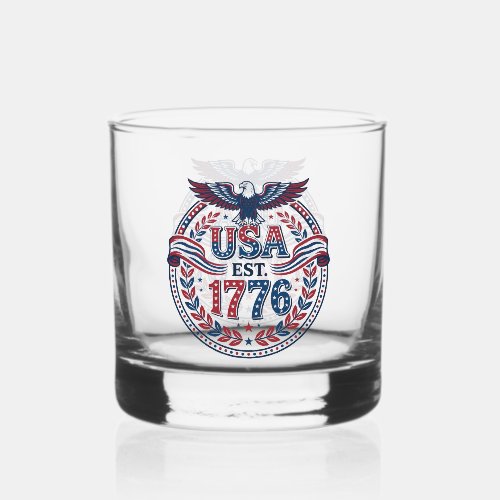 USA 1776 Heritage Emblem Whiskey Glass