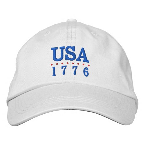 USA 1776 Patriotic  Embroidered Baseball Cap