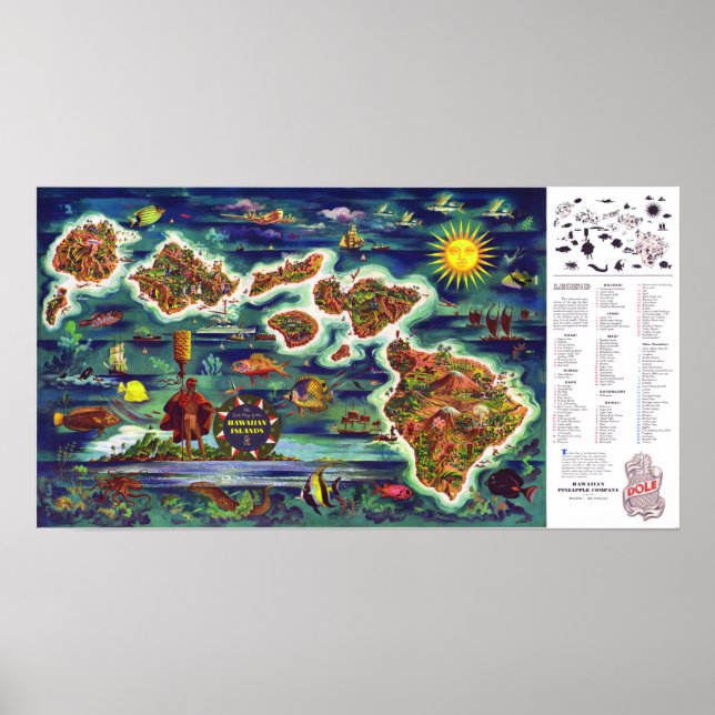 " USA: 1950/heute Hawaii - Dole Vintage Reise ...  Poster (Front)