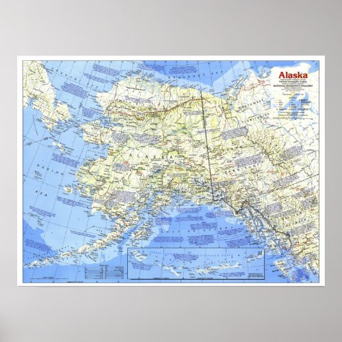  USA 1984 ALASKA map  Poster