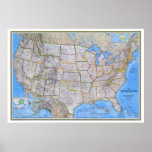 &quot; USA: 1993/today - Detailed MAP ... Poster