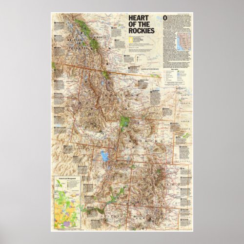  USA 1995today _ Heart of the Rockies Map  Poster