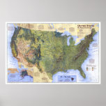 &quot; USA: 1996/today - Physical Landscape Map ... Poster