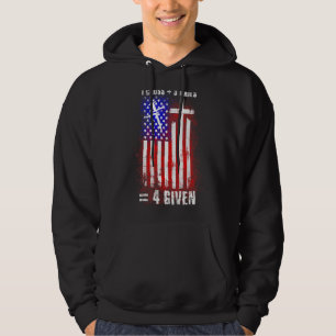 Usa 1 Cross 3 Nails Forgiven Christian Easter Amer Hoodie