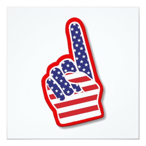 USA #1 Foam Hand/4th Of July Card | Zazzle