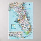 Florida USA  Map Poster