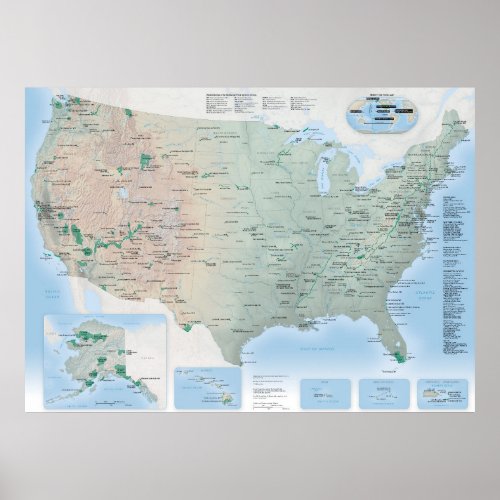 USA 2020 National Parks Map Poster
