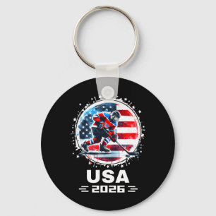 Usa 2026 Hockey Shirt For Men Women Kids Hockey 20 Keychain