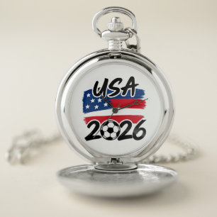 USA 2026 Soccer Design Pocket Watch
