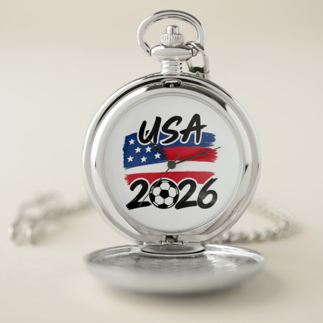 USA 2026 Soccer Design Pocket Watch (Inside)