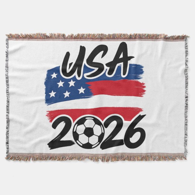 USA 2026 Soccer Design Throw Blanket (Front)