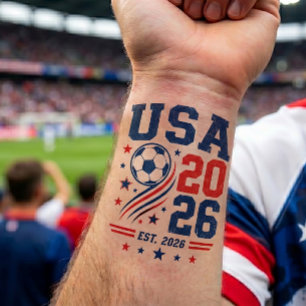 USA 2026 Soccer Patriotic Sports for Fans, Parties Temporary Tattoos