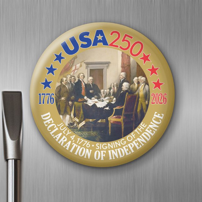 USA 250 - 1776-2026 - Declaration of Independence Magnet (USA 250 - Celebrate America - American Revolution 250 Magnet)