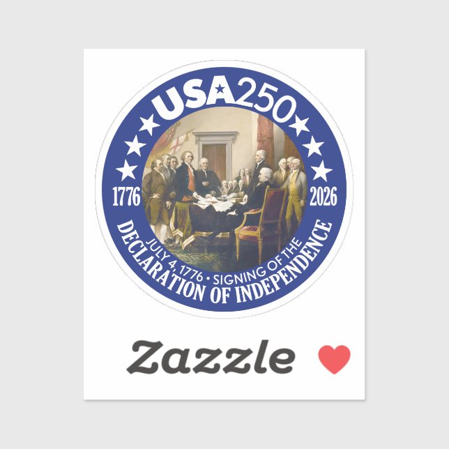 USA 250 - 1776-2026 - Declaration of Independence Sticker (Sheet)