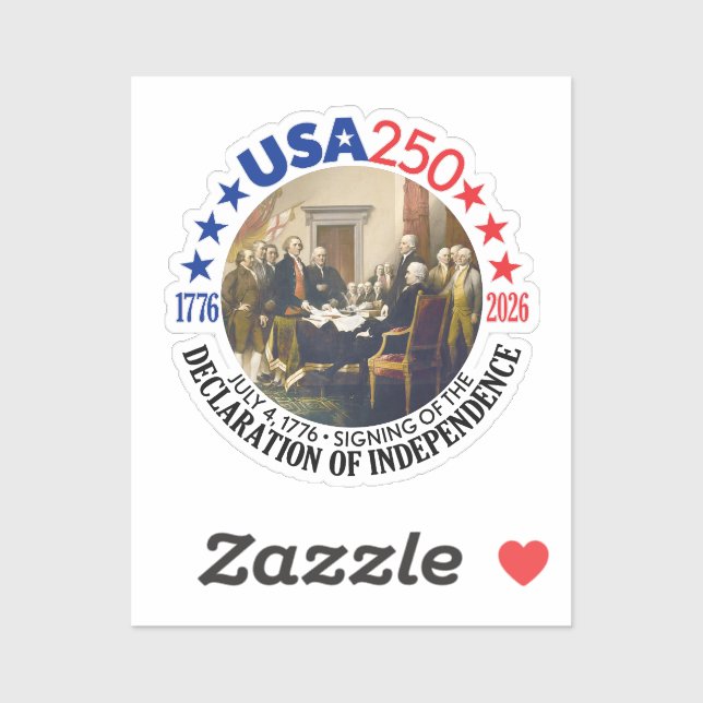 USA 250 - 1776-2026 - Declaration of Independence Sticker (Sheet)