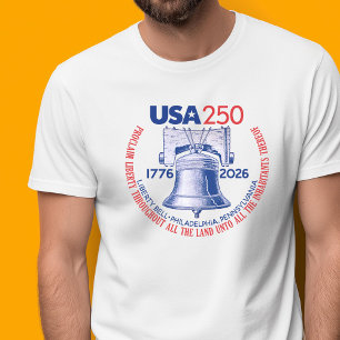 USA 250 - 1776-2026 - Liberty Bell Red White Blue T-Shirt